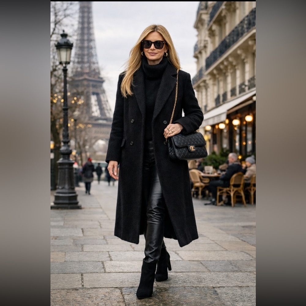 IRO NWT Paris Gabrielle Long Black Coat size S (32 EUR).
